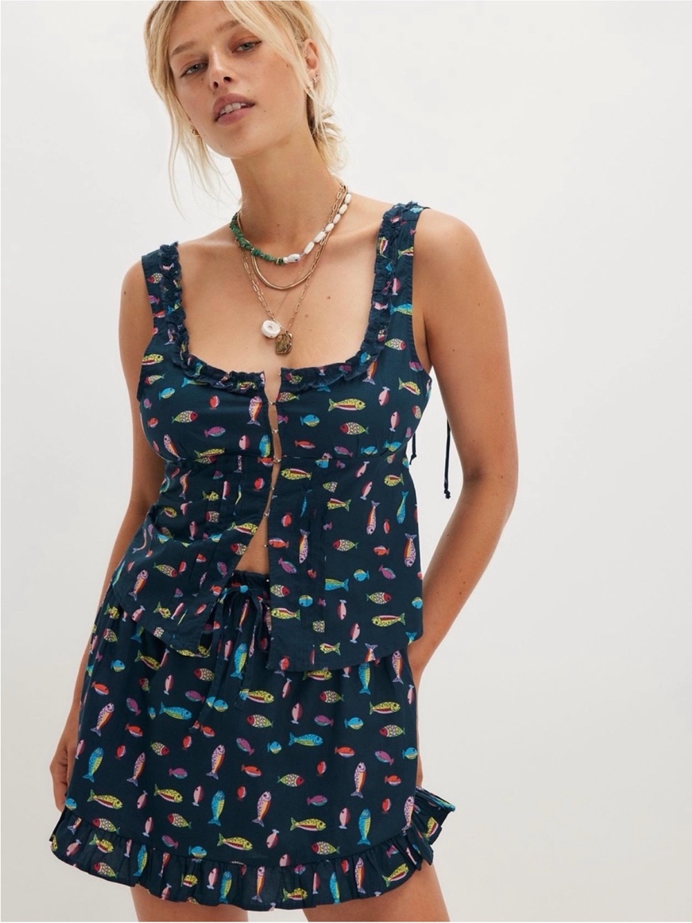 Free People Ellis Printed Fish Set